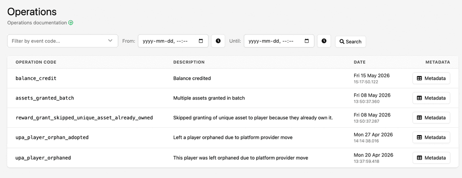 Player Operations Log Filtering hero image