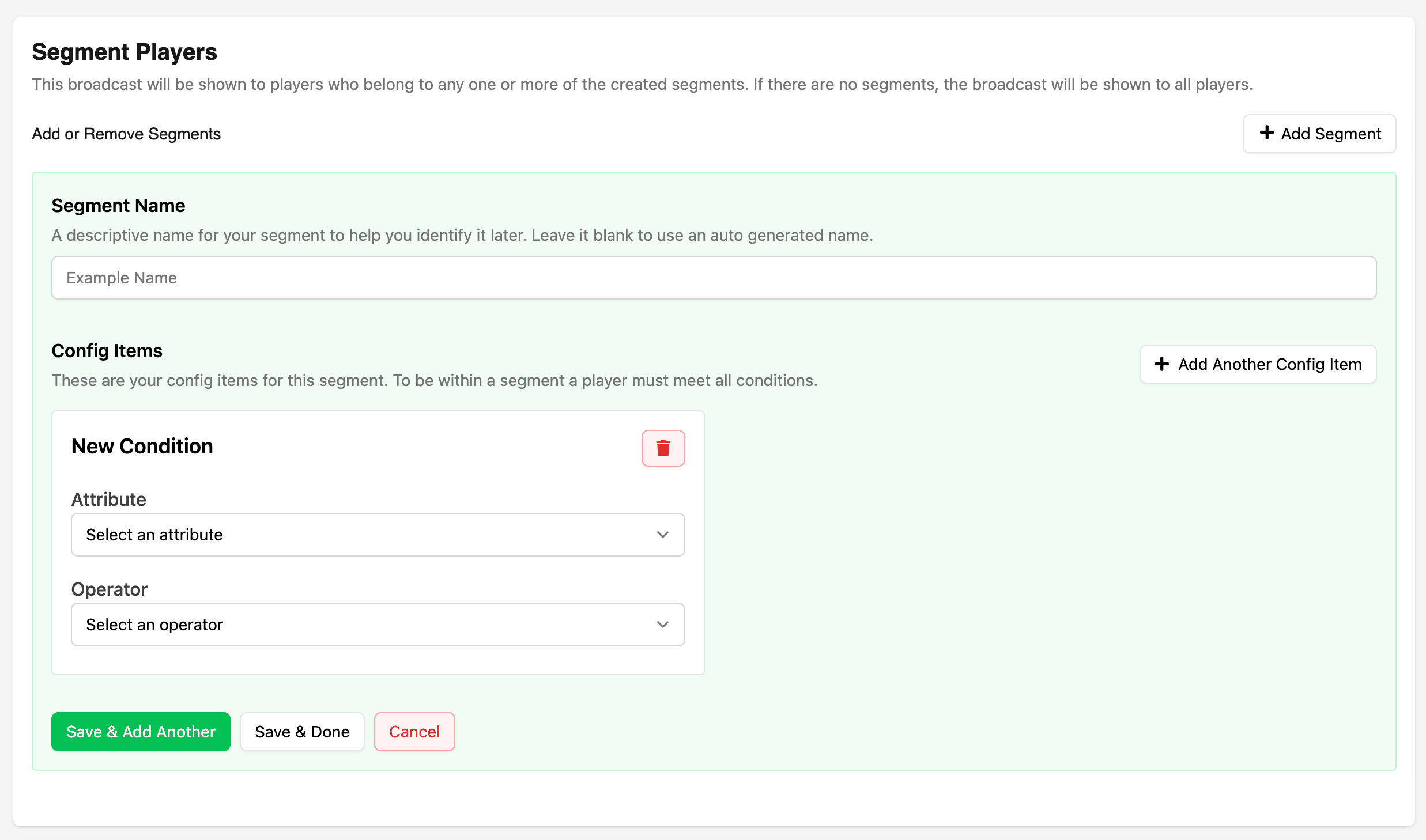 Broadcast Player Segments hero image