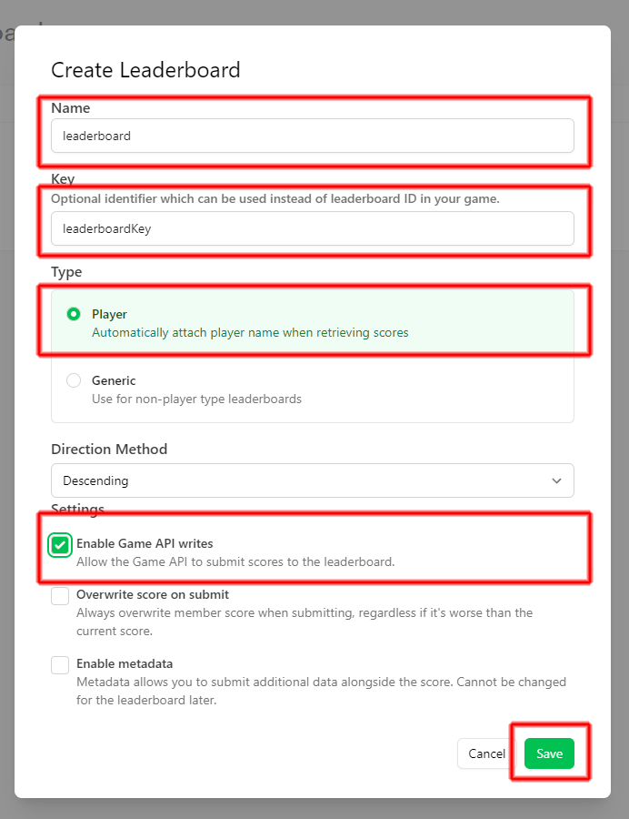 Leaderboard Administration - GDevelop documentation